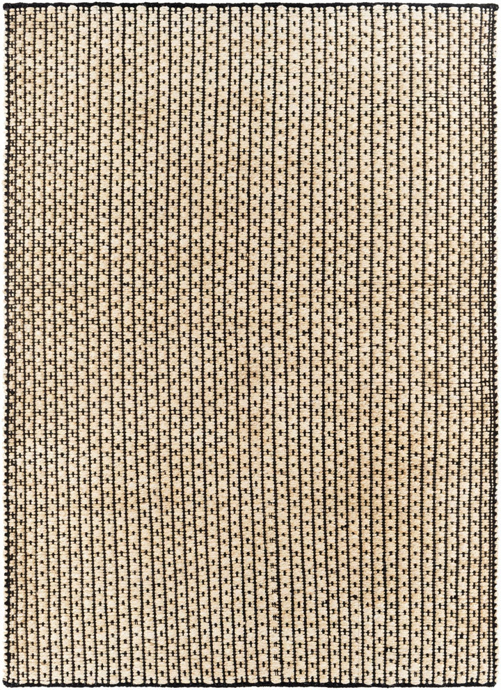 Beige And Black Hand Woven Natural Jute Rug - The Rug Decor