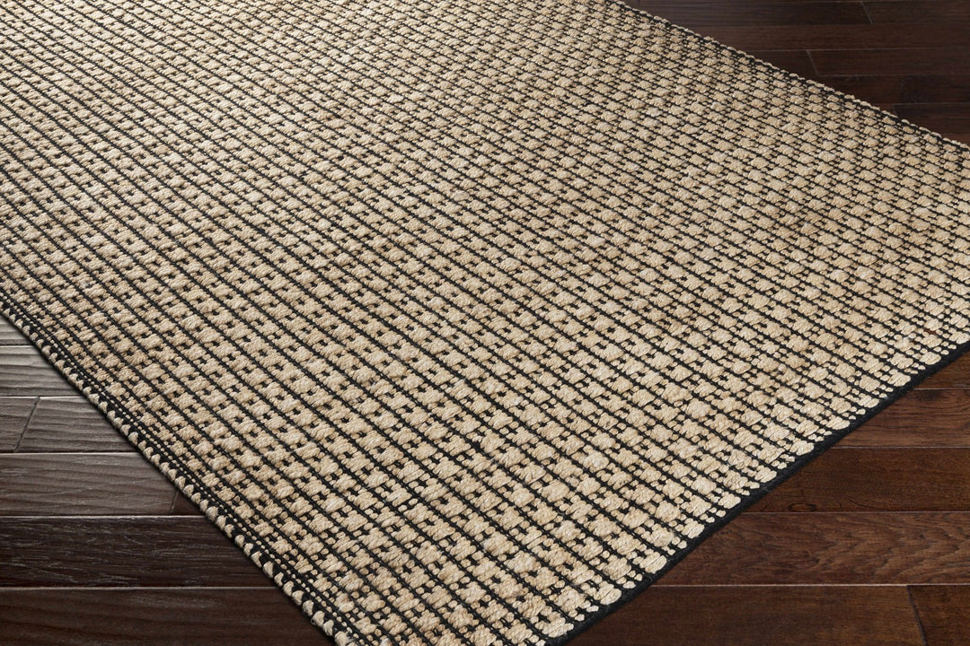 Beige And Black Hand Woven Natural Jute Rug - The Rug Decor