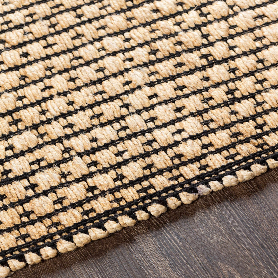 Beige And Black Hand Woven Natural Jute Rug - The Rug Decor