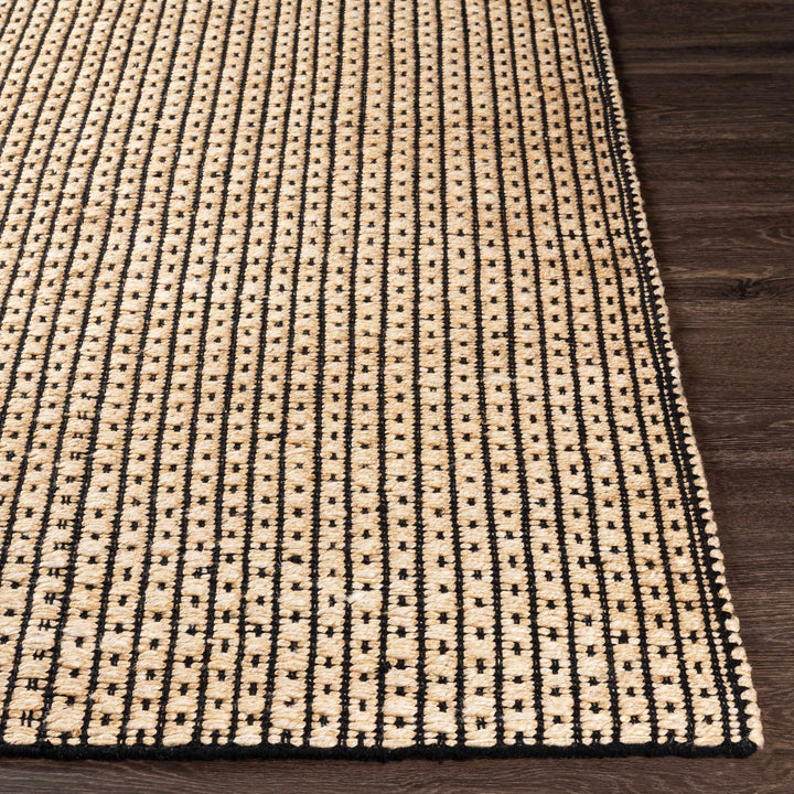 Beige And Black Hand Woven Natural Jute Rug - The Rug Decor