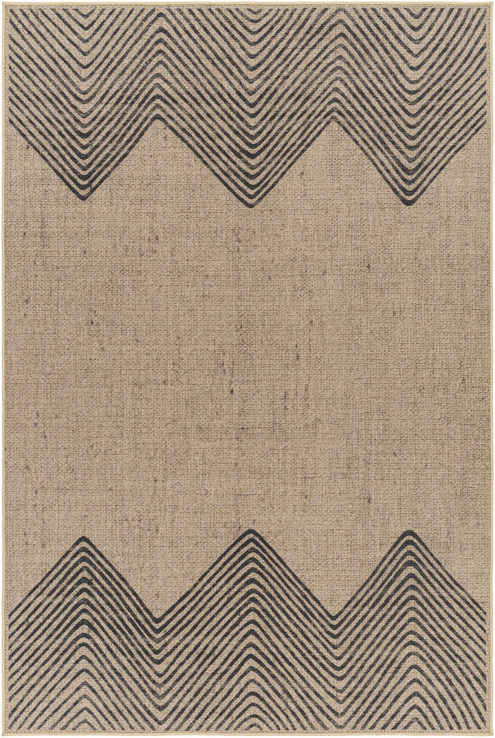 Beige And Black Modern Style Jutely Rug - The Rug Decor
