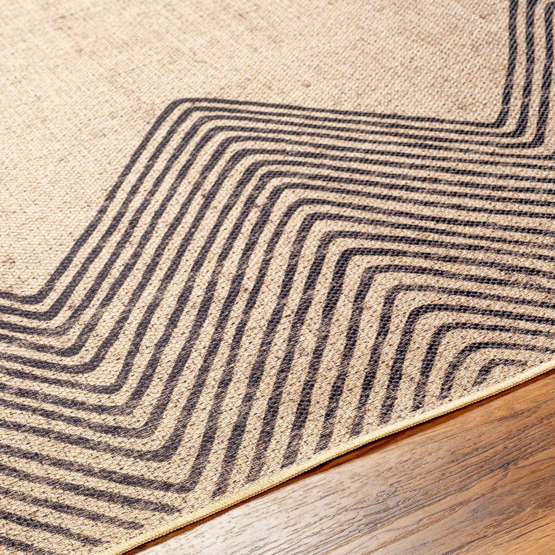 Beige And Black Modern Style Jutely Rug - The Rug Decor
