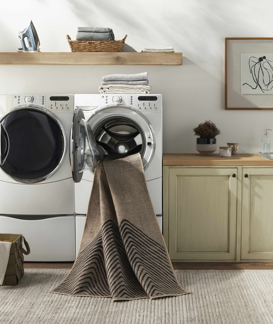 Beige And Black Modern Style Jutely Rug - The Rug Decor