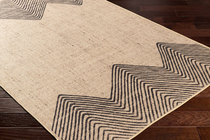 Beige And Black Modern Style Jutely Rug - The Rug Decor