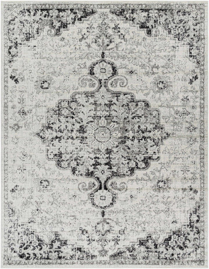 Beige and Black Traditional Medallion area rug - The Rug Decor