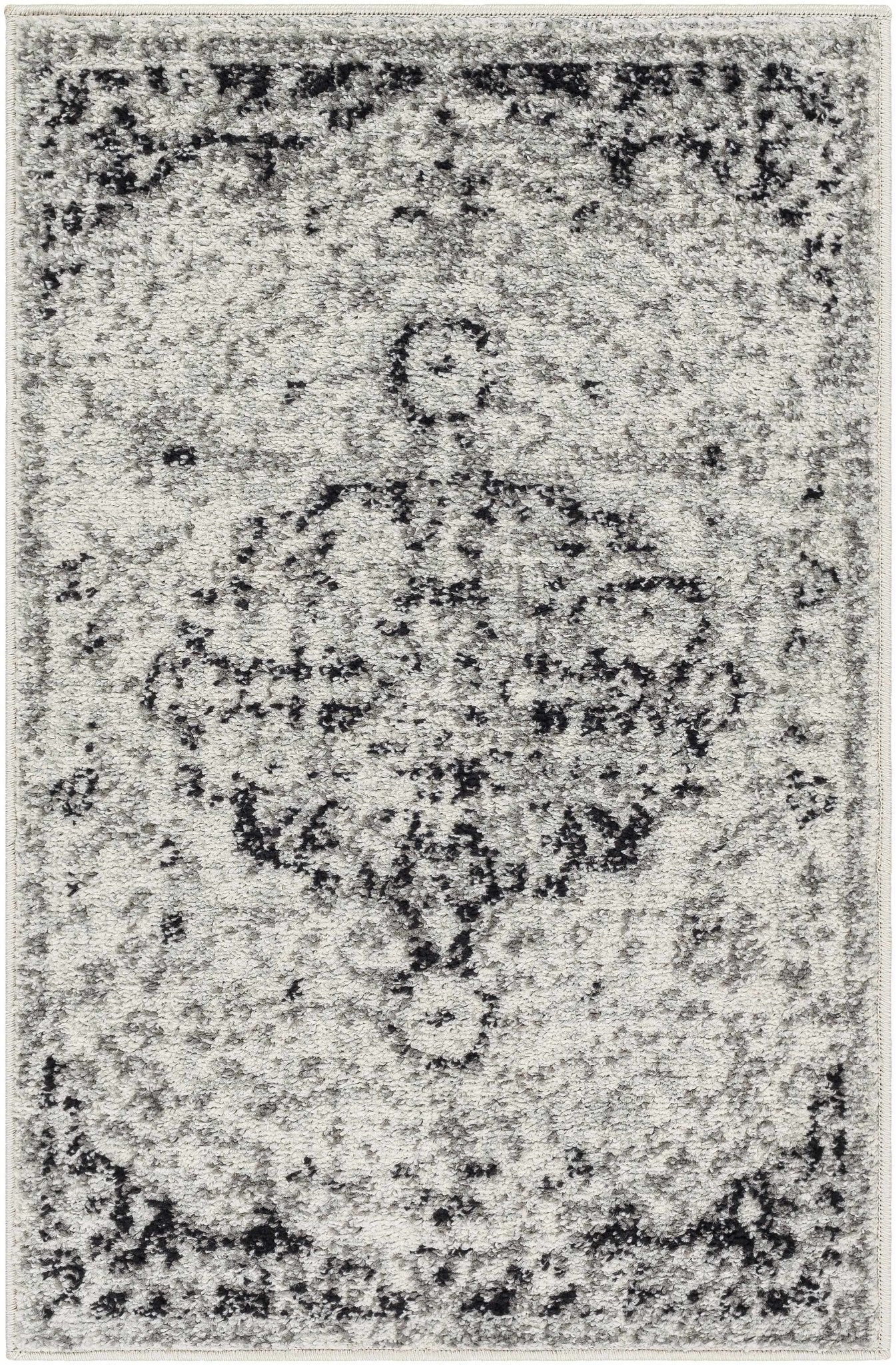 Beige and Black Traditional Medallion area rug - The Rug Decor