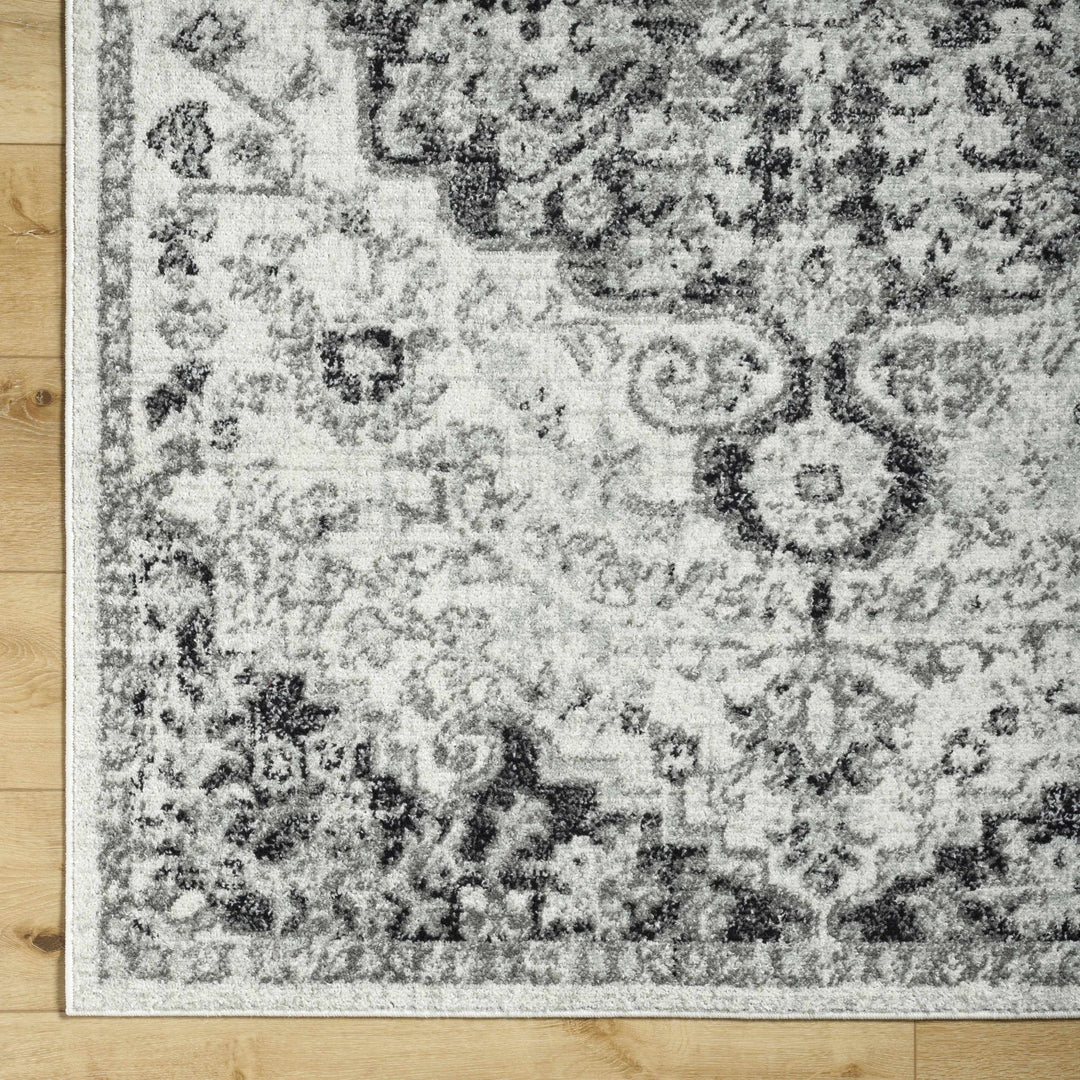 Beige and Black Traditional Medallion area rug - The Rug Decor