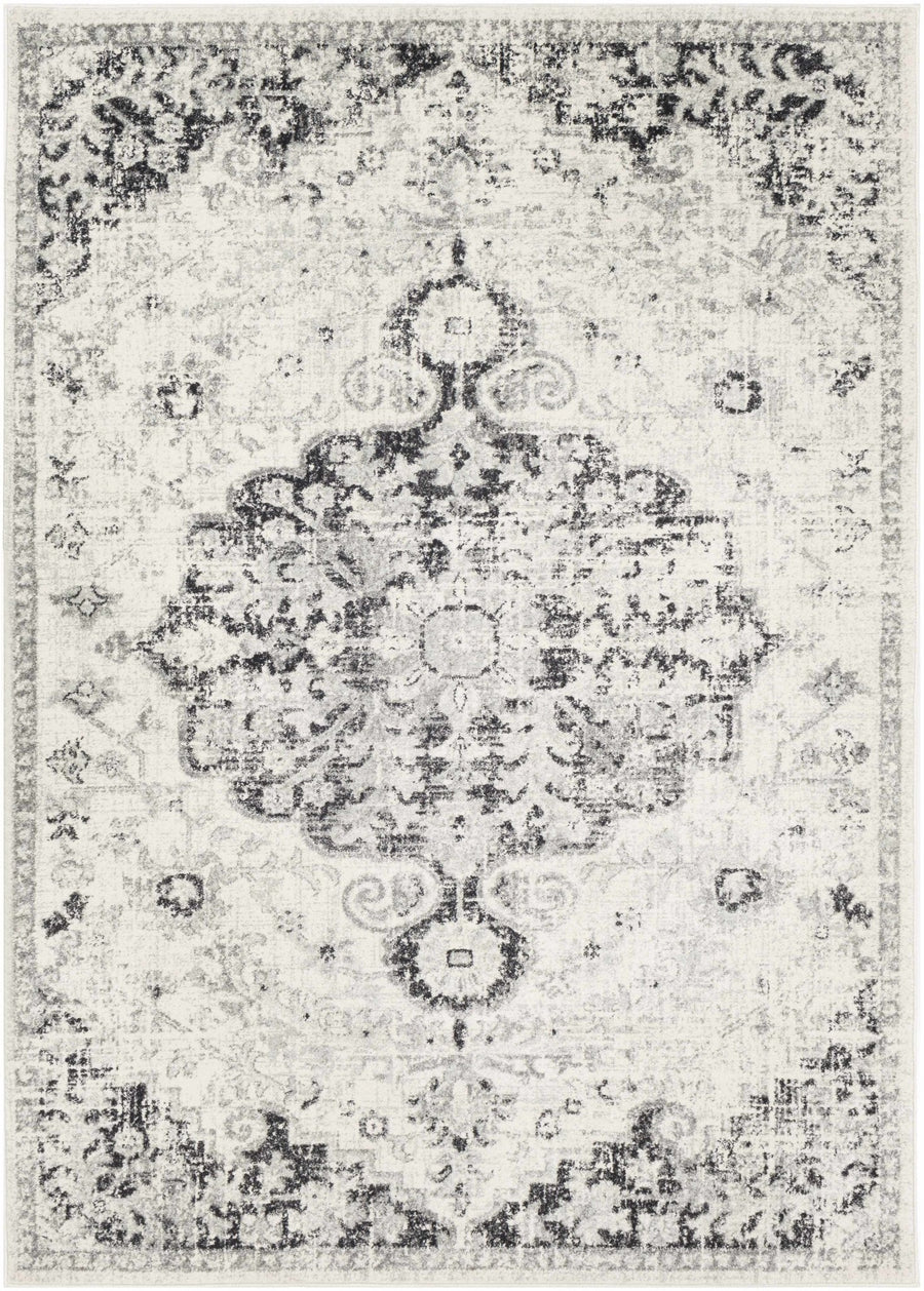 Beige and Black Traditional Medallion area rug - The Rug Decor