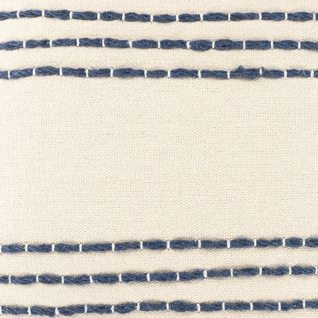 Beige and Blue Stripe Design Square Throw Pillow - The Rug Decor