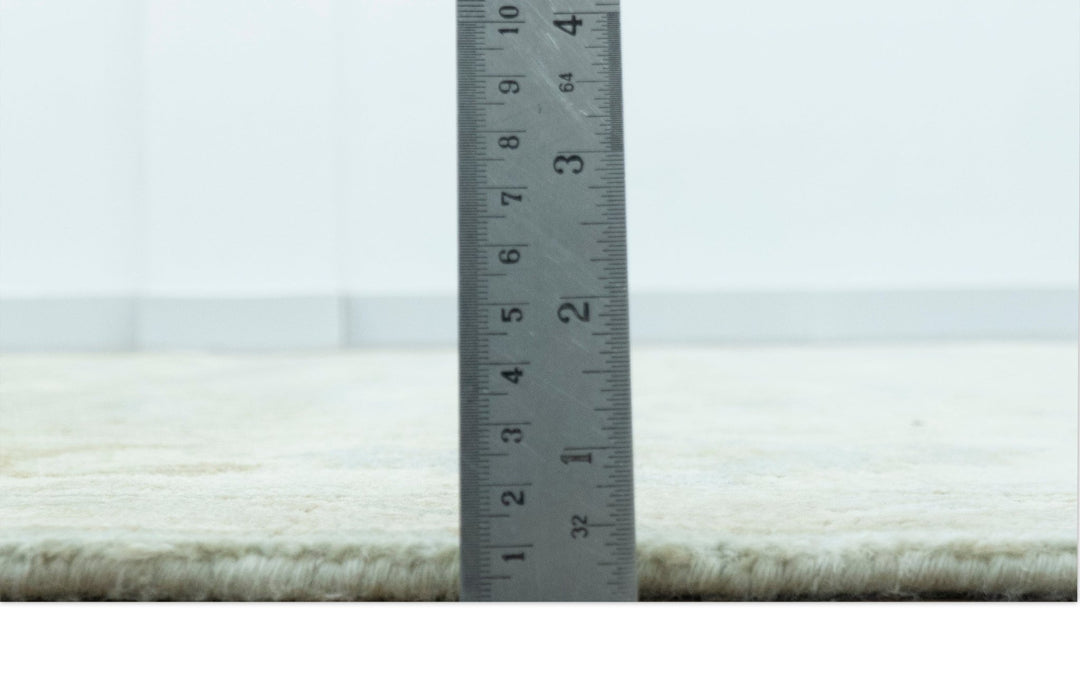 Beige And Blue Traditional Oushak Design 6x9 Hand Knotted Wool Area Rug - The Rug Decor