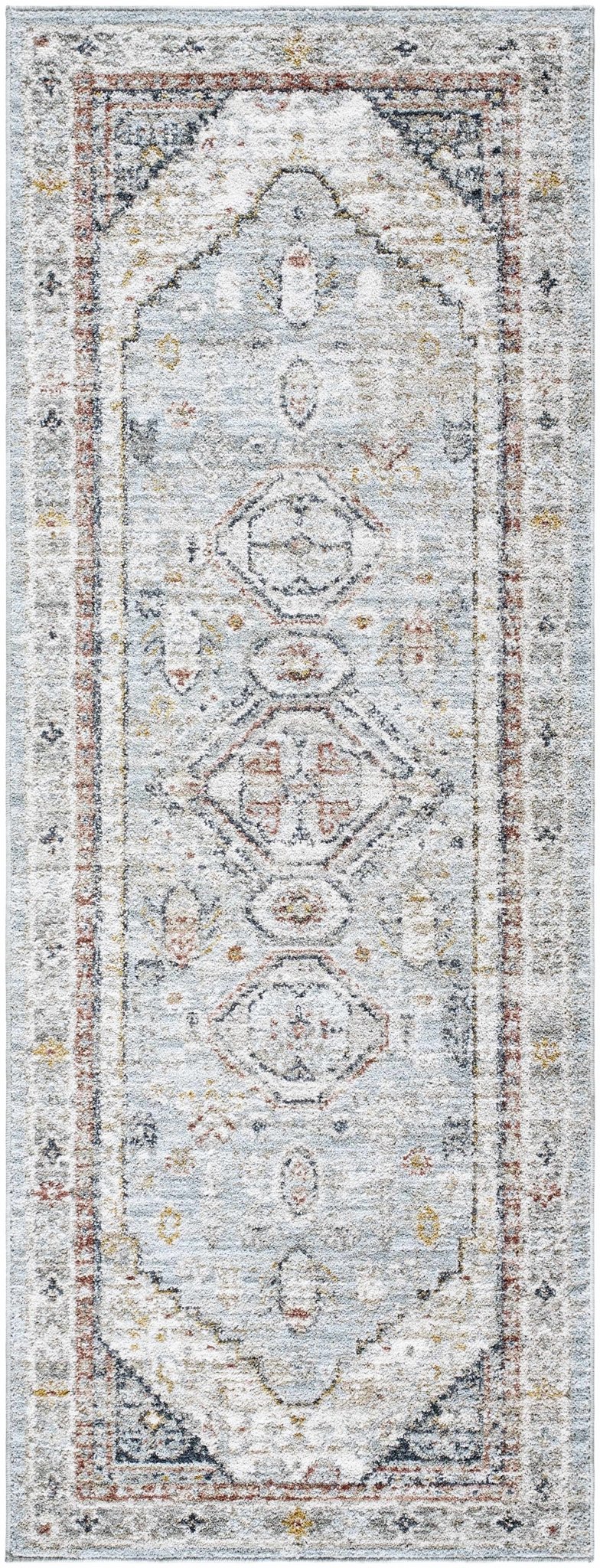 Beige And Blue Traditional Style Area Rug - The Rug Decor
