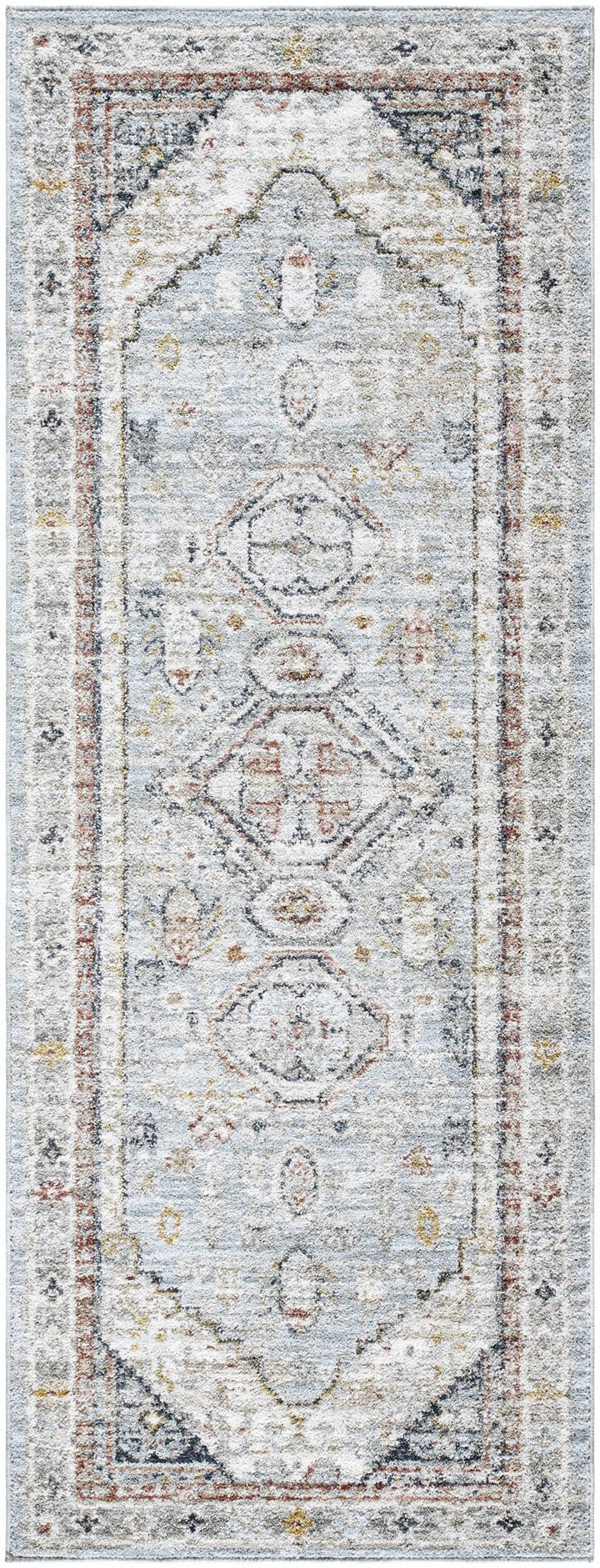 Beige And Blue Traditional Style Area Rug - The Rug Decor