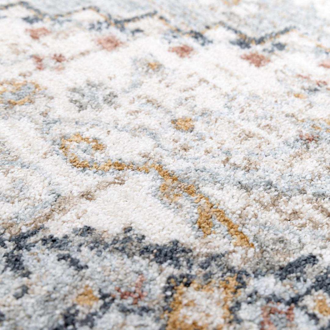 Beige And Blue Traditional Style Area Rug - The Rug Decor