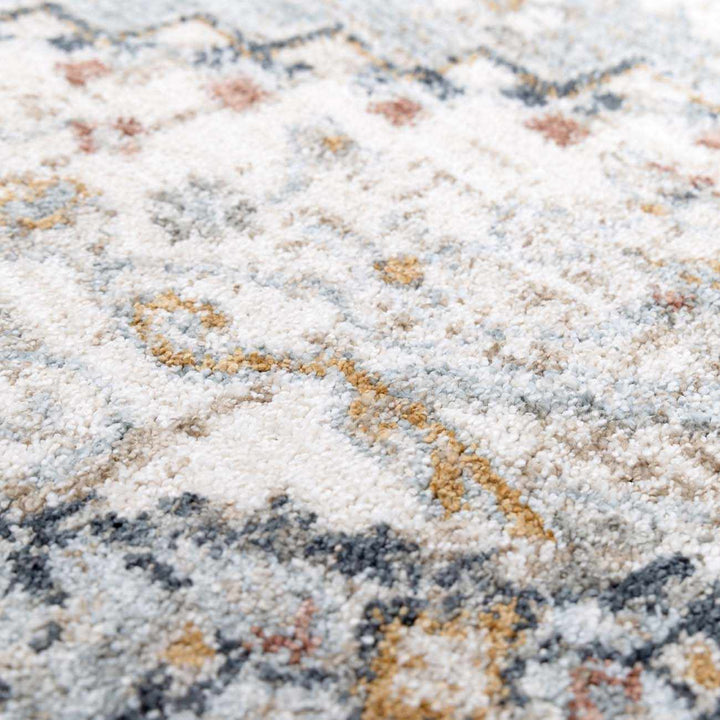 Beige And Blue Traditional Style Area Rug - The Rug Decor