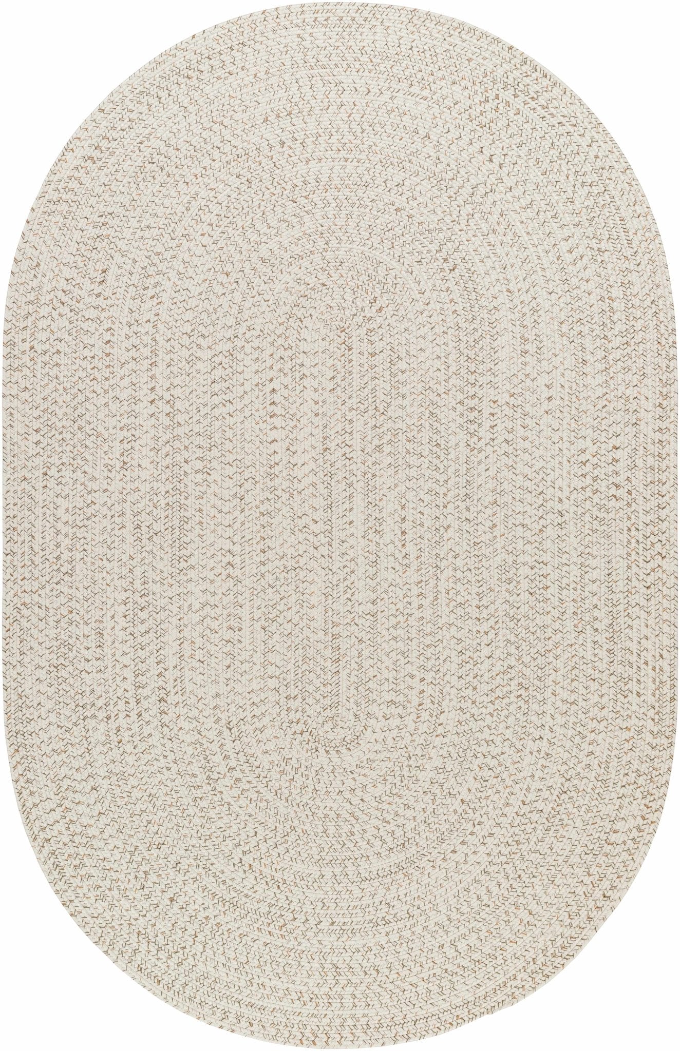 Beige and Brown Chevron Design Jute Braided Outdoor safe area Rug - The Rug Decor