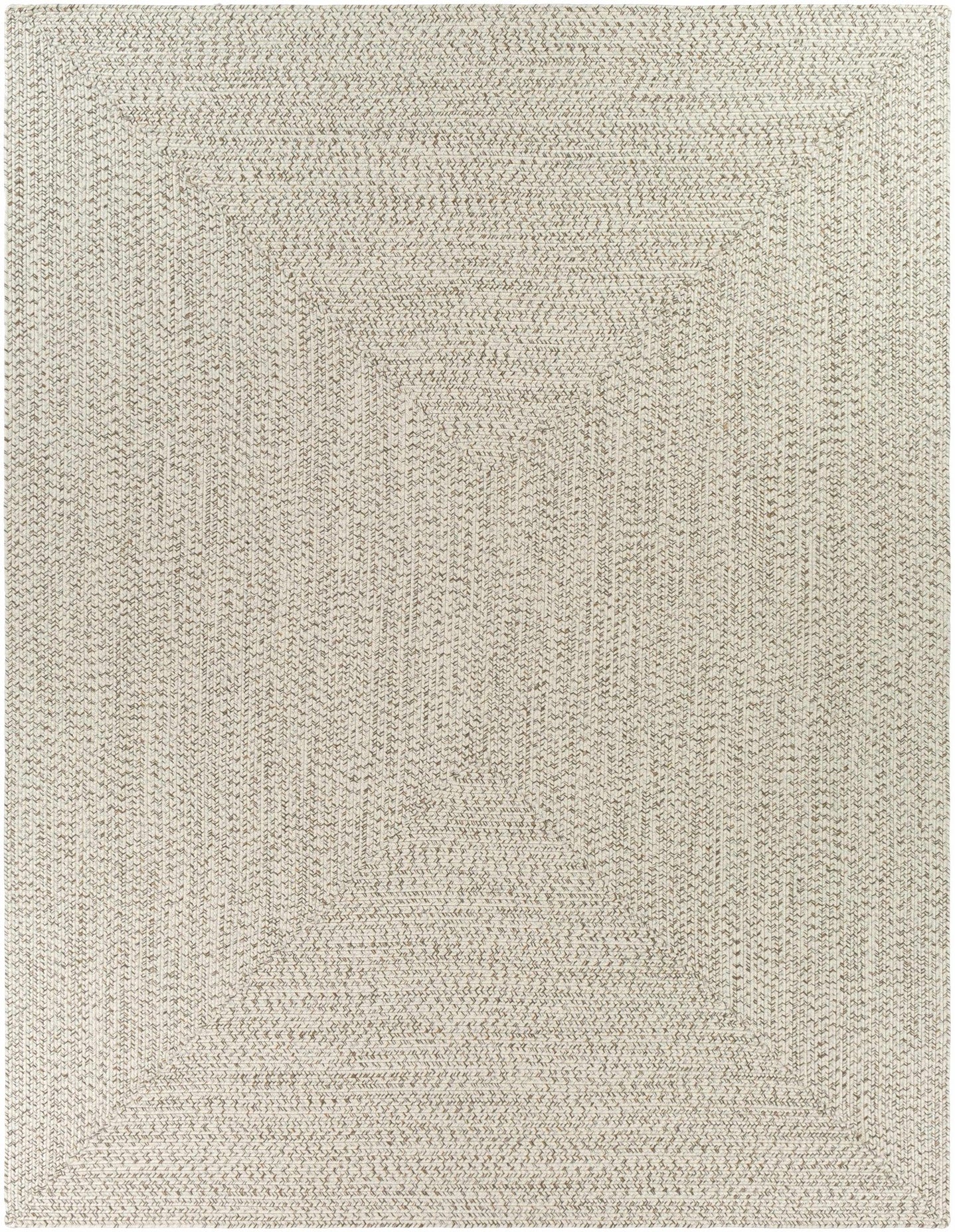 Beige and Brown Chevron Design Jute Braided Outdoor safe area Rug - The Rug Decor