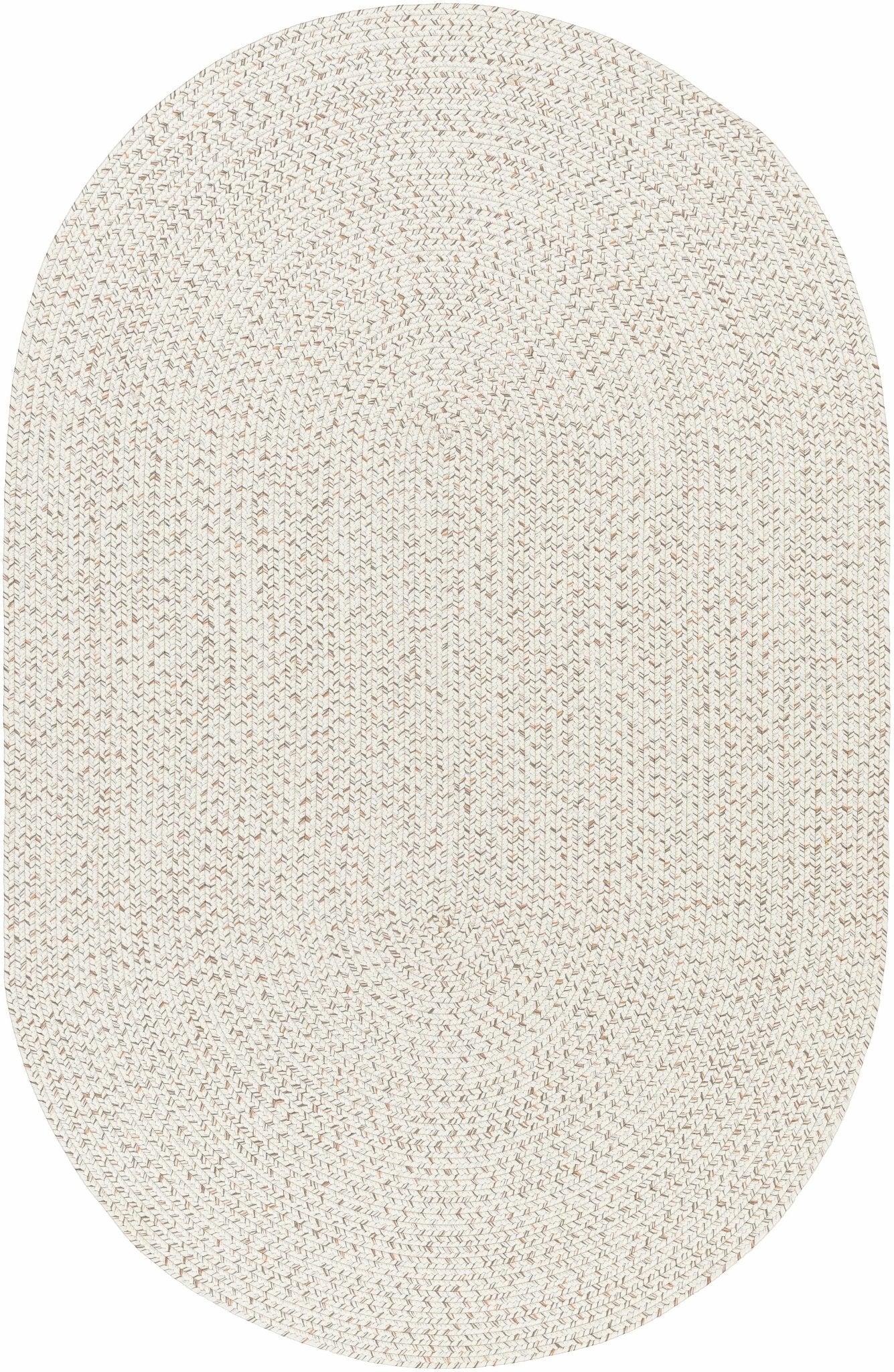 Beige and Brown Chevron Design Jute Braided Outdoor safe area Rug - The Rug Decor