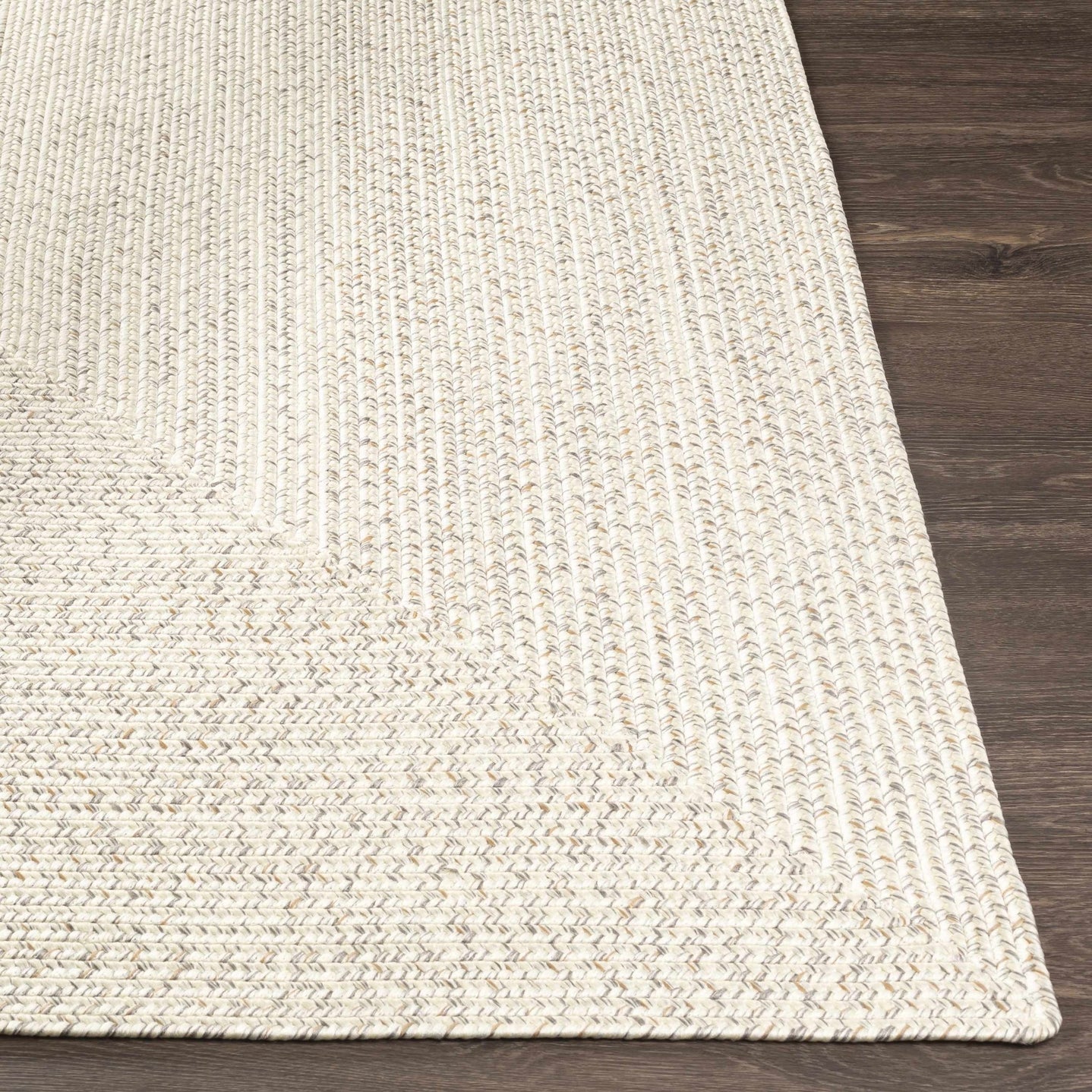 Beige and Brown Chevron Design Jute Braided Outdoor safe area Rug - The Rug Decor