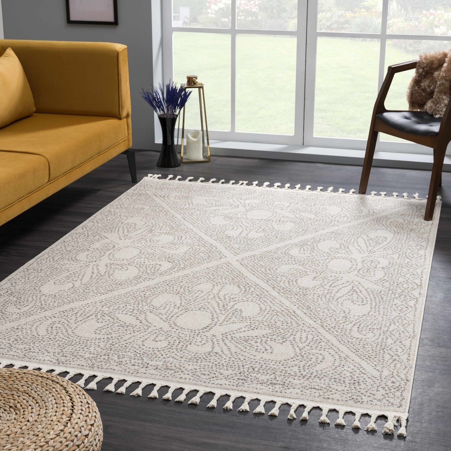 Beige and Brown Contemporary Large Design Area Rug - The Rug Decor