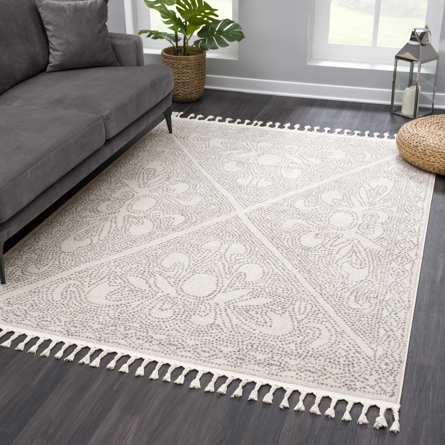 Beige and Brown Contemporary Large Design Area Rug - The Rug Decor