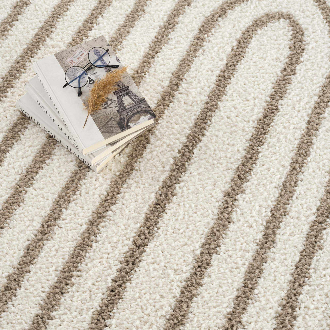 Beige And Brown Modern Style Area Rug - The Rug Decor