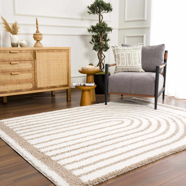 Beige And Brown Modern Style Area Rug - The Rug Decor