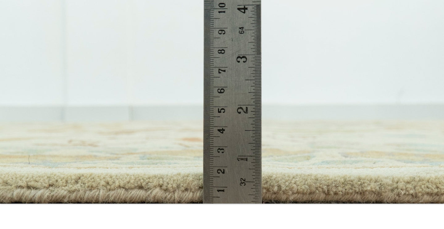 Beige And Brown Traditional Floral Design Hand Tufted 8x10 Wool Area Rug - The Rug Decor