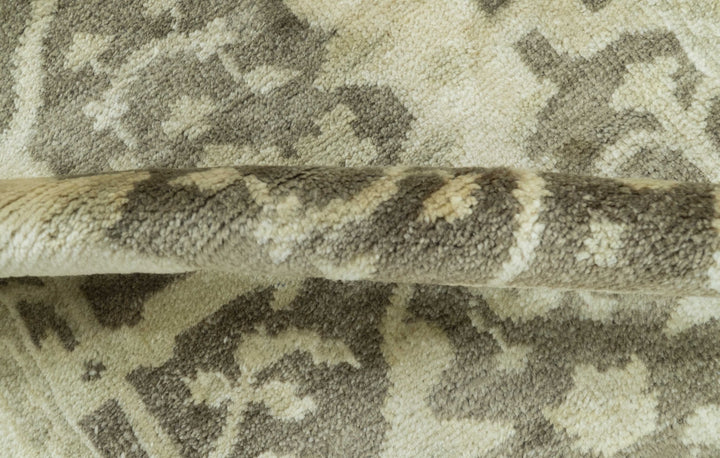 Beige And Brown Traditional Oushak Design Hand Knotted 3x5 wool area rug - The Rug Decor