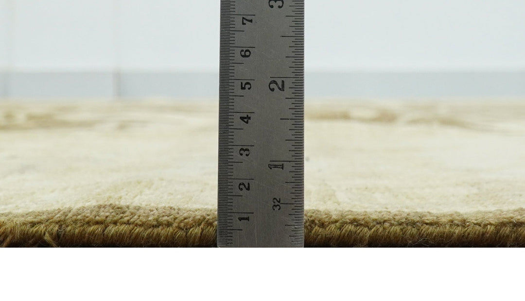 Beige And Brown Traditional Oushak Hand knotted Wool Area Rug - The Rug Decor