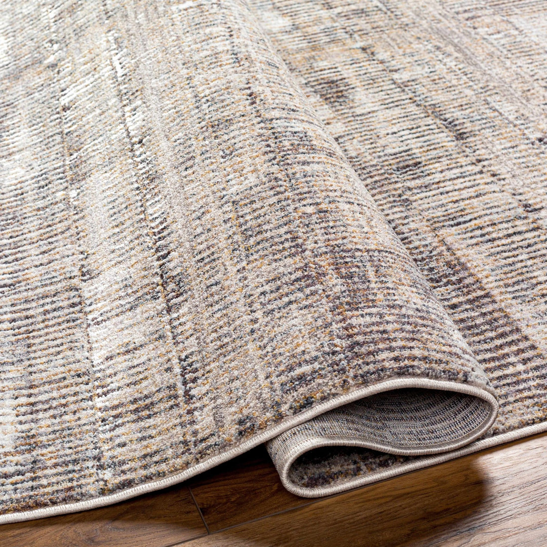 Beige And Charcoal Contemporary Style Machine Woven Rug - The Rug Decor