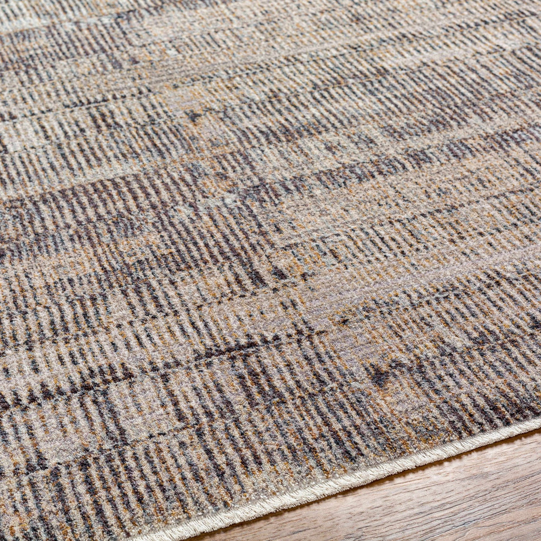Beige And Charcoal Contemporary Style Machine Woven Rug - The Rug Decor