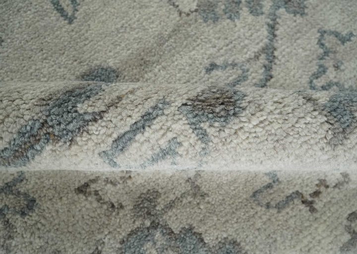 Beige and Gray 8x10 hand knotted Oushak wool Area rug - The Rug Decor