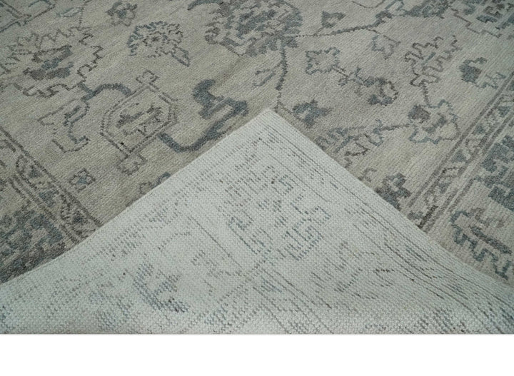 Beige and Gray 8x10 hand knotted Oushak wool Area rug - The Rug Decor