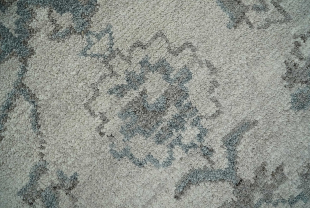 Beige and Gray 8x10 hand knotted Oushak wool Area rug - The Rug Decor