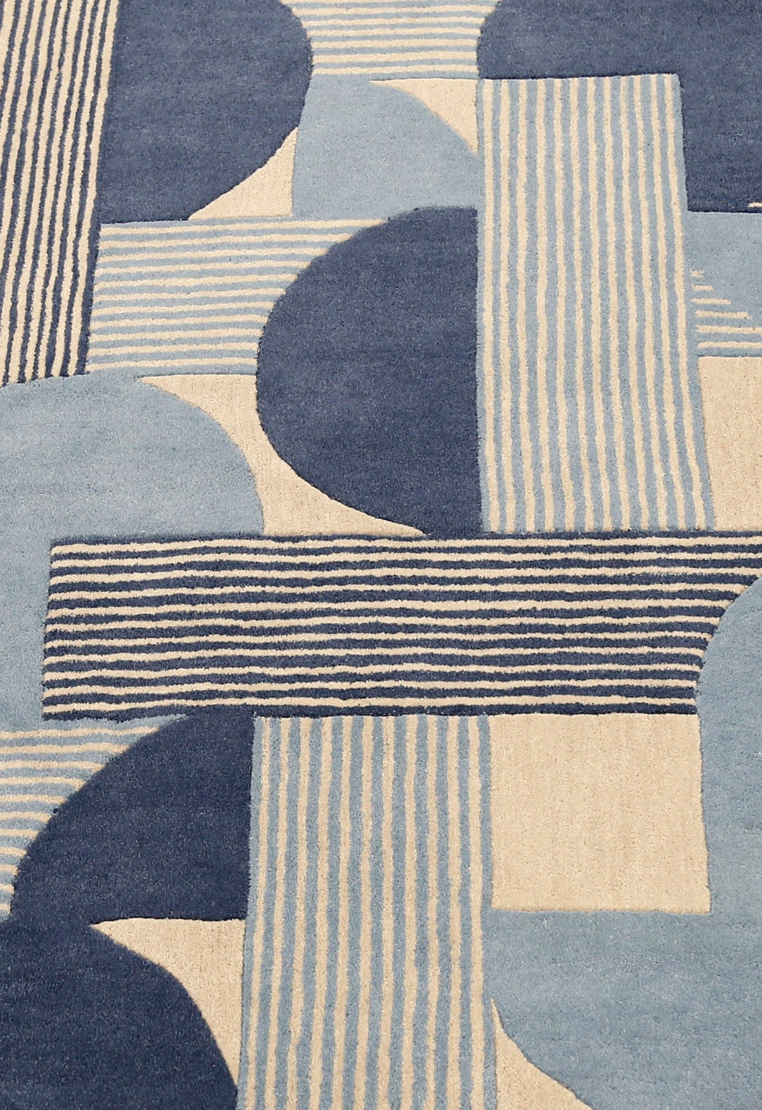 Beige And Gray Modern Stripes Hand Tufted 4x6 Wool Rug - The Rug Decor