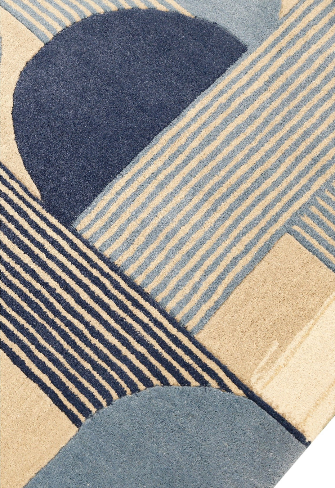 Beige And Gray Modern Stripes Hand Tufted 4x6 Wool Rug - The Rug Decor