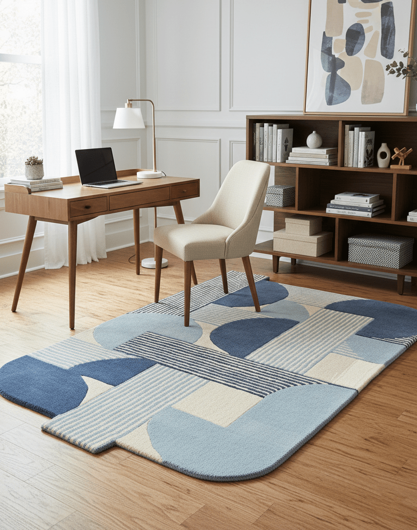 Beige And Gray Modern Stripes Hand Tufted 4x6 Wool Rug - The Rug Decor