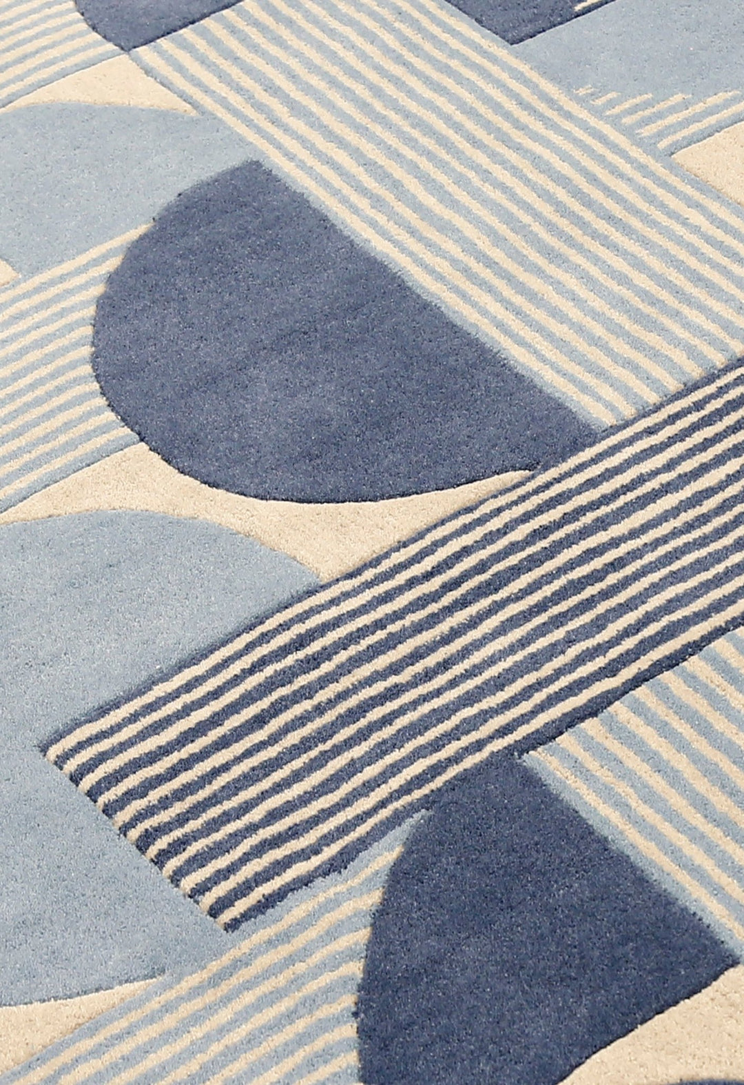 Beige And Gray Modern Stripes Hand Tufted 4x6 Wool Rug - The Rug Decor