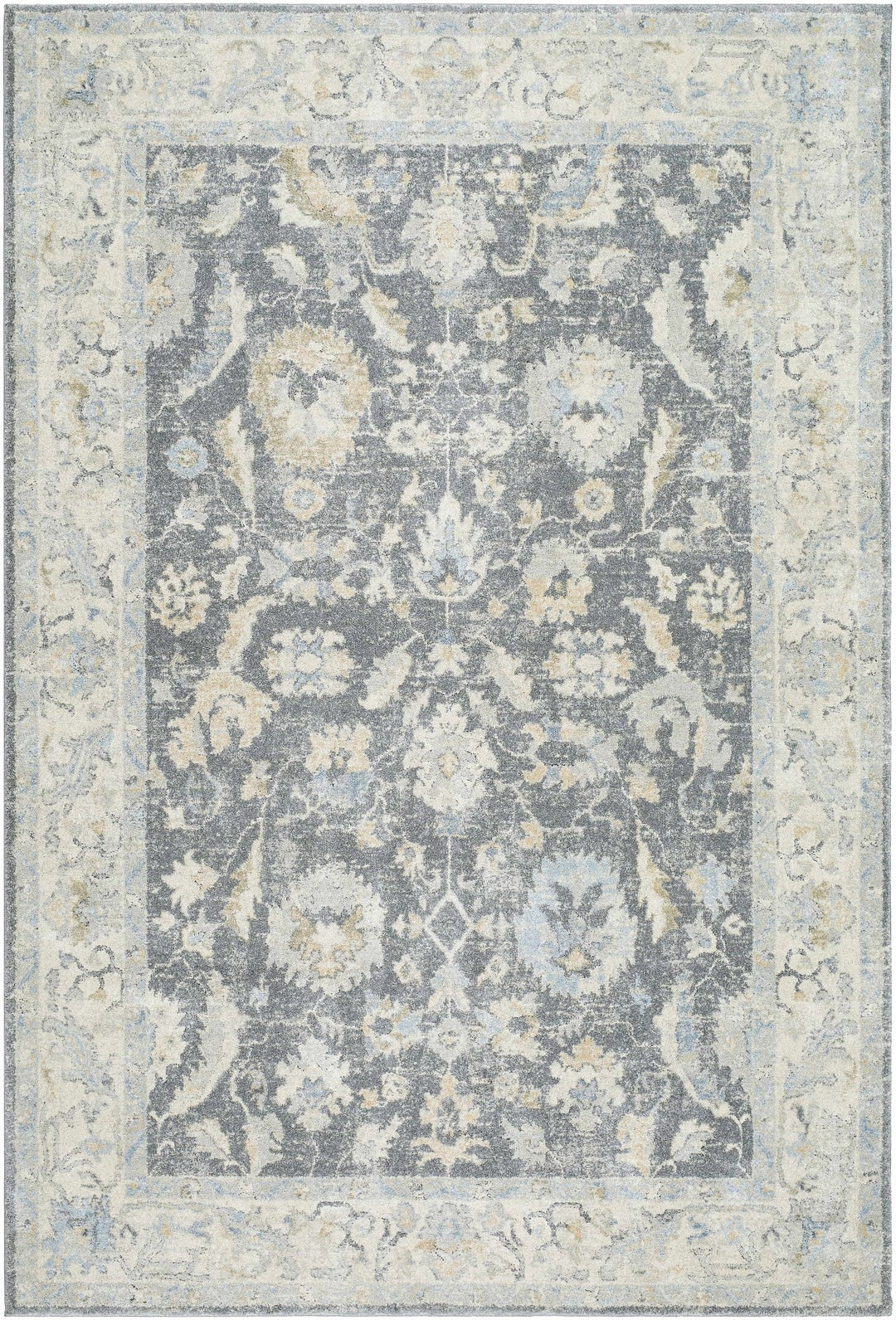 Beige And Gray Traditional Style Machine Woven Area Rug - The Rug Decor
