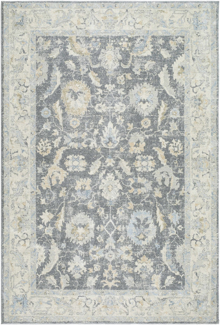 Beige And Gray Traditional Style Machine Woven Area Rug - The Rug Decor