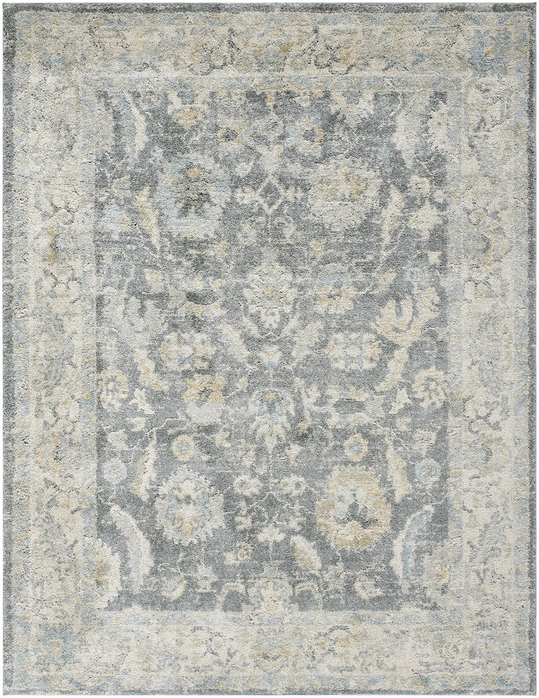 Beige And Gray Traditional Style Machine Woven Area Rug - The Rug Decor
