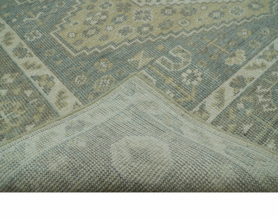Beige And Gray Traditional Turkish Design 8x10 Hand Knotted Wool Area Rug - The Rug Decor