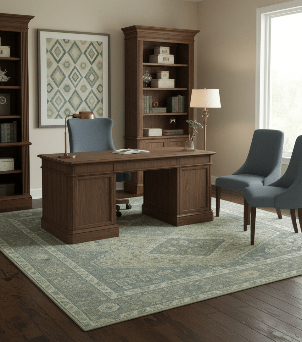 Beige And Gray Traditional Turkish Design 8x10 Hand Knotted Wool Area Rug - The Rug Decor