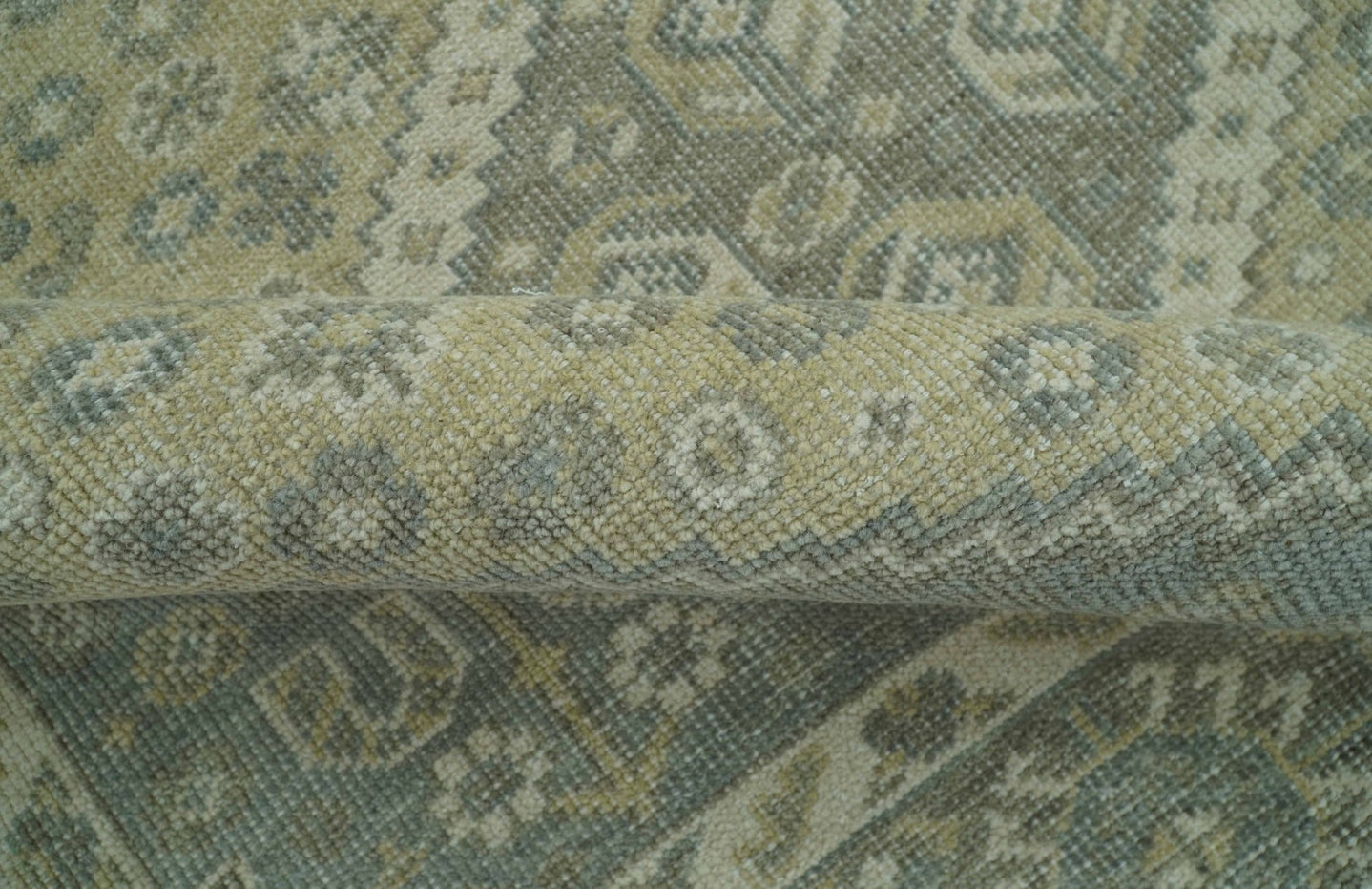 Beige And Gray Traditional Turkish Design Hand Knotted Custom Made Wool Rug - The Rug Decor