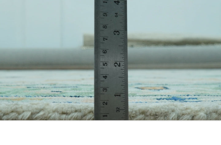 Beige and Green traditional Floral Oriental Oushak Hand Tufted Multi Size wool rug - The Rug Decor