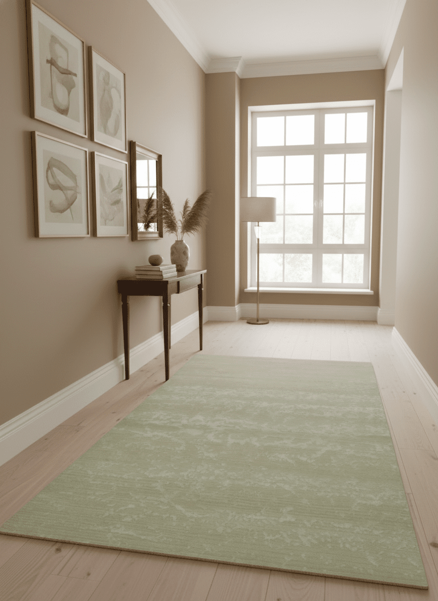 Beige and Ivory Modern Abstract Hand loom 5x8 wool And Art Silk Area Rug - The Rug Decor