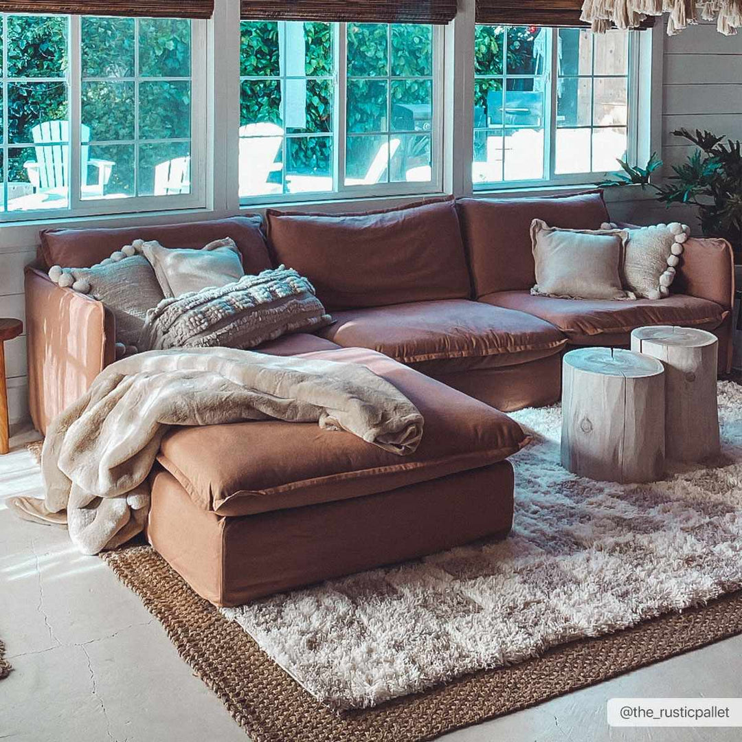 Beige and Ivory Modern Geometrical Checkered Plush Pile Moroccan Style Area Rug - The Rug Decor