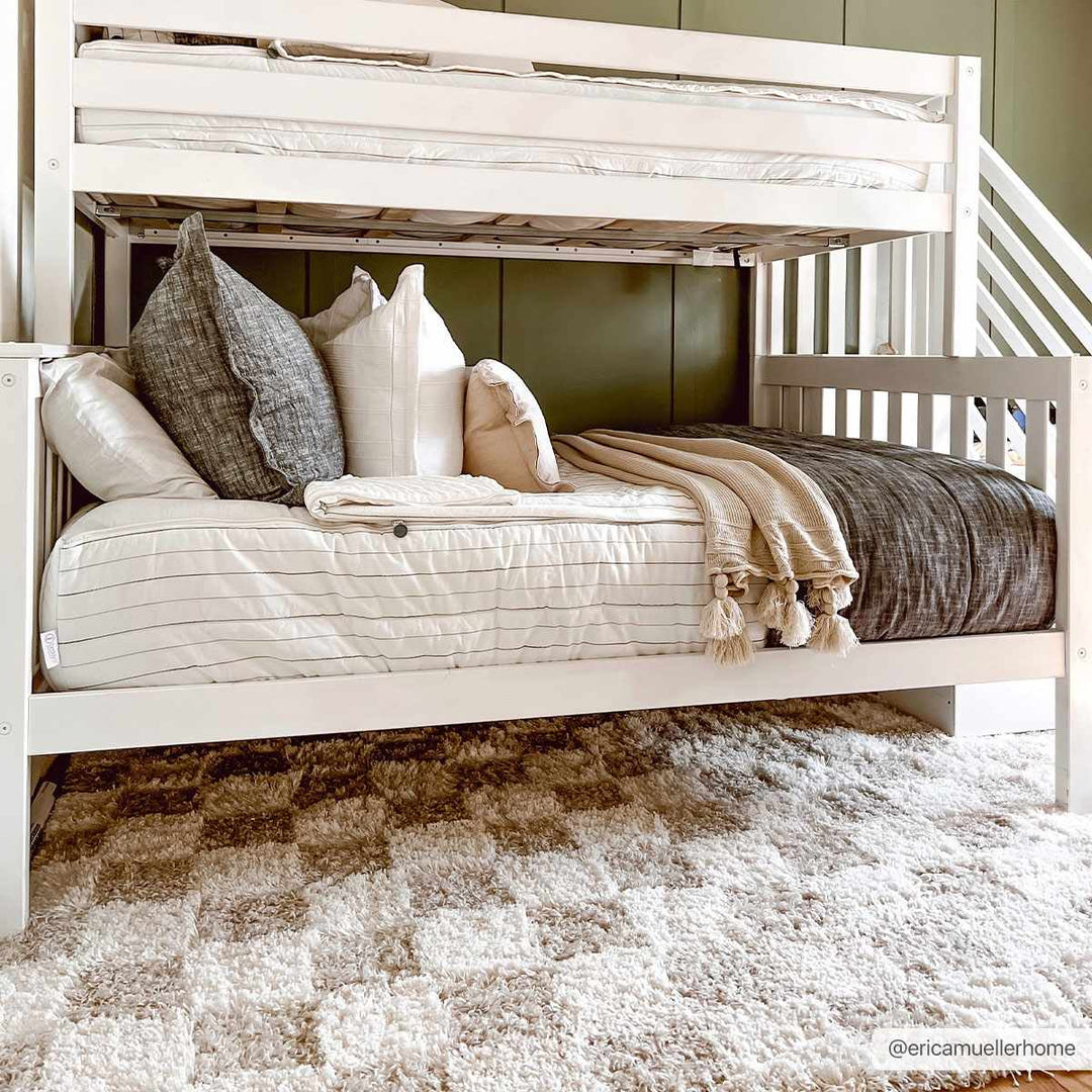 Beige and Ivory Modern Geometrical Checkered Plush Pile Moroccan Style Area Rug - The Rug Decor