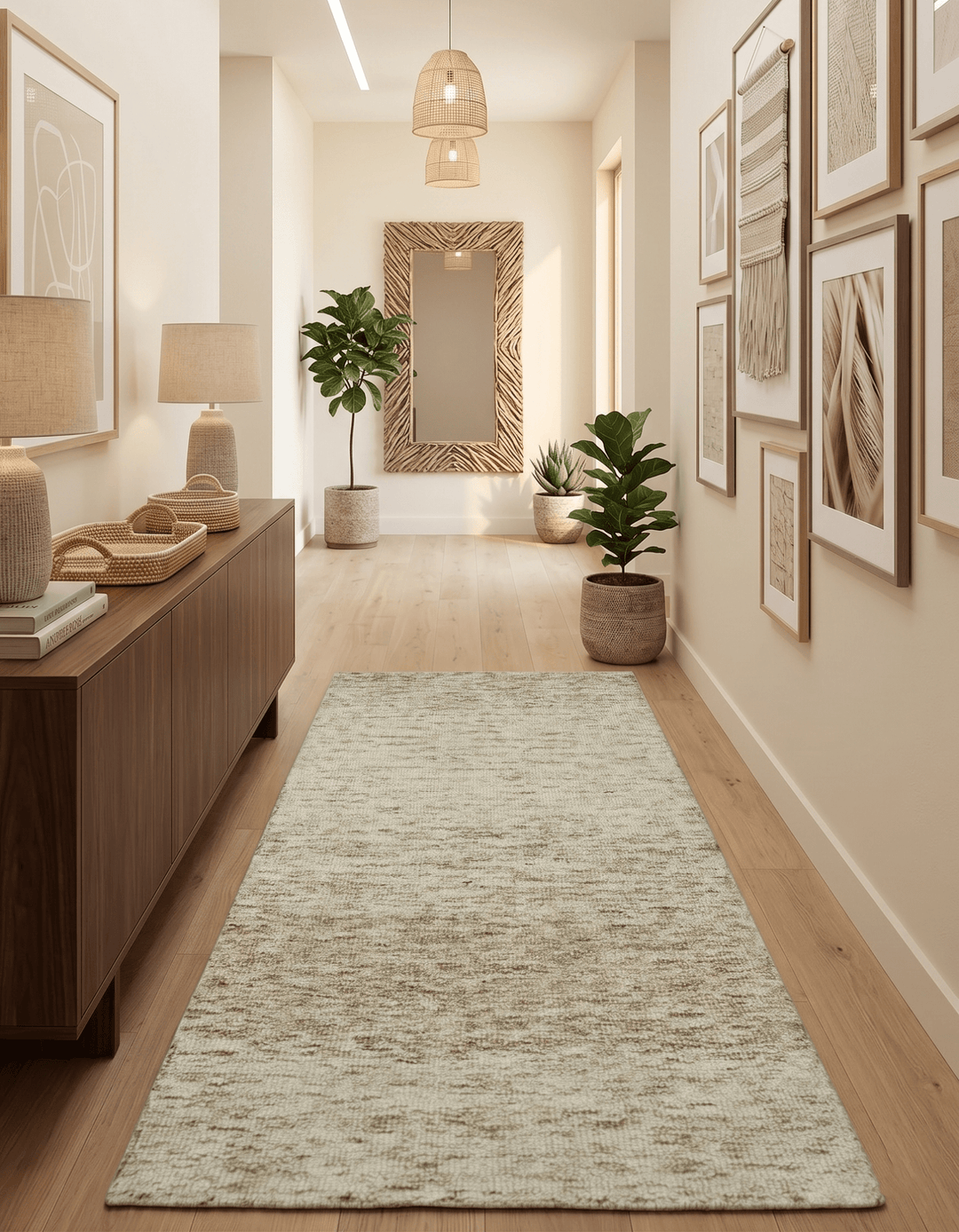 Beige and Ivory Modern Solid Hand Woven Wool Rug - The Rug Decor