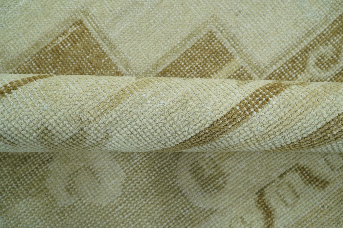 Beige and Olive 8x10 Hand Knotted Traditional Low Pile wool area rug - The Rug Decor